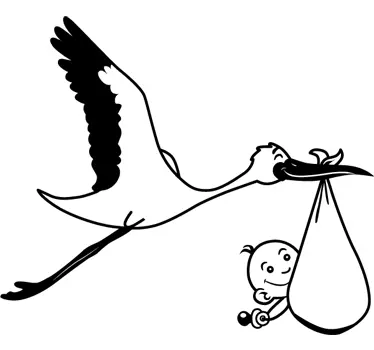 Sticker enfant cigogne - TenStickers