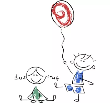 Sticker enfant dessin garçon et fille - TenStickers