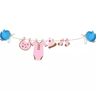 Sticker enfant étendoir habits fille - TenStickers