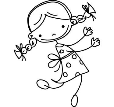 Sticker enfant fillette tresses - TenStickers
