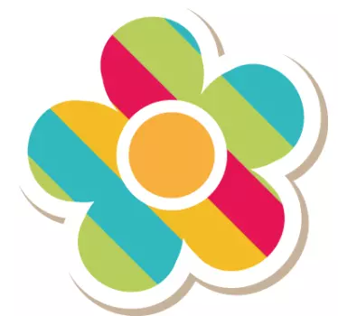 Sticker enfant fleur multicolore - TenStickers