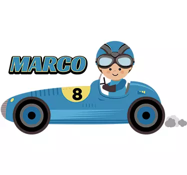 Sticker enfant formule un avec prénom - TenStickers