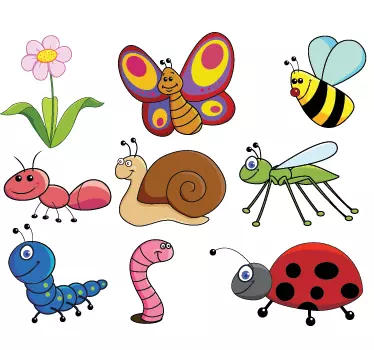 Sticker enfant insectes divers - TenStickers