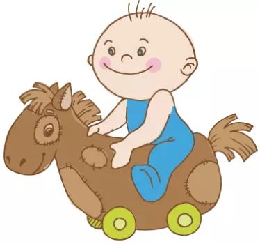 Sticker enfant jeu cheval - TenStickers