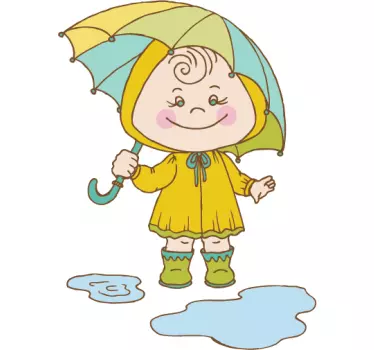 Sticker enfant jour de pluie - TenStickers