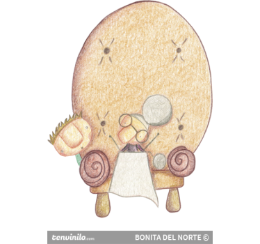 Sticker enfant mamie tricote - TenStickers