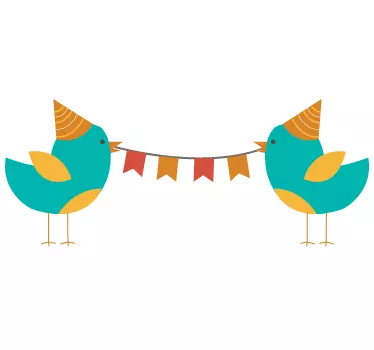 Sticker oiseaux fête pour chambre enfant - TenStickers