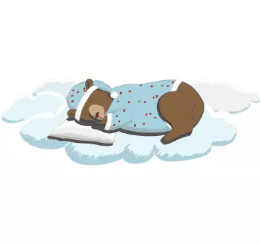 Sticker chambre bébé ours sommeil - TenStickers