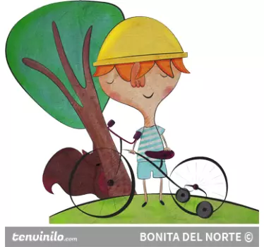 Sticker enfant promenade vélo - TenStickers