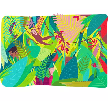 Sticker enfant tableau jungle - TenStickers