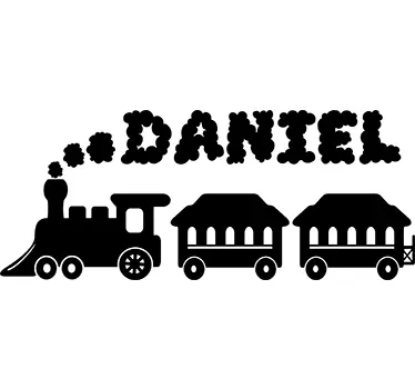 Sticker chambre bébé train avec prénom - TenStickers