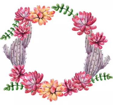 sticker fleurs cactus - TenStickers