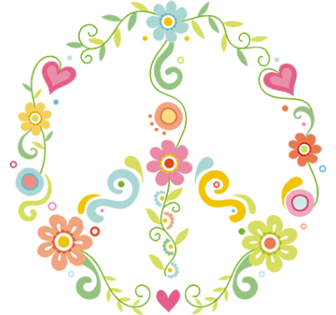 Sticker fleurs logo paix - TenStickers