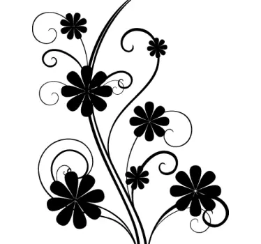 Sticker mural salon moderne floral huit pétales - TenStickers