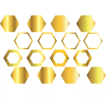 Sticker Maison Hexagones de Texture d'Or - TenStickers