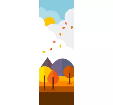 Sticker frigo nature automne arbres - TenStickers