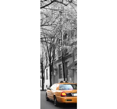 Sticker frigo taxi jaune New York - TenStickers
