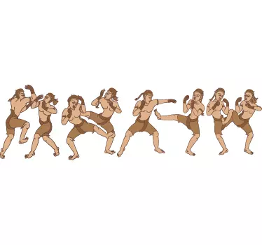 Sticker frise art martial muay thai - TenStickers