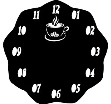 Sticker horloge café chaud - TenStickers