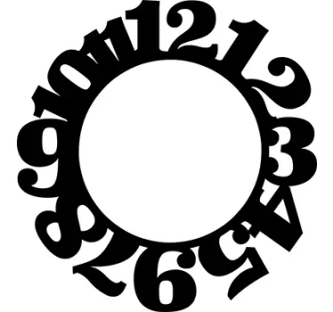 Sticker horloge chiffres accolés - TenStickers