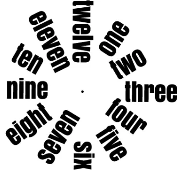 Sticker horloge chiffres en anglais - TenStickers