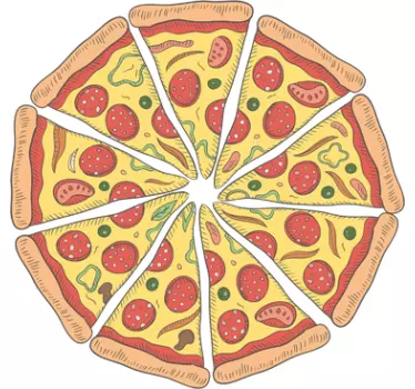 Sticker horloge pizza - TenStickers