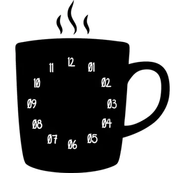 Sticker horloge tasse café - TenStickers