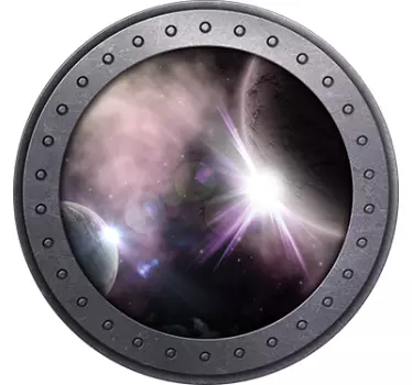 Sticker porte original hublot espace - TenStickers