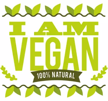 Sticker I am Vegan 100% - TenStickers