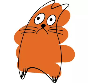 Sticker illustration chat roux - TenStickers