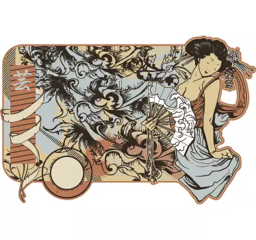 Sticker illustration moderniste Japon - TenStickers