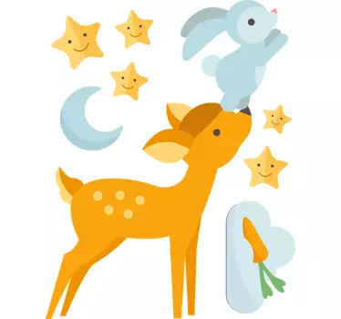 Sticker lapin et biche - TenStickers