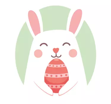 Sticker lapin pâques heureux - TenStickers