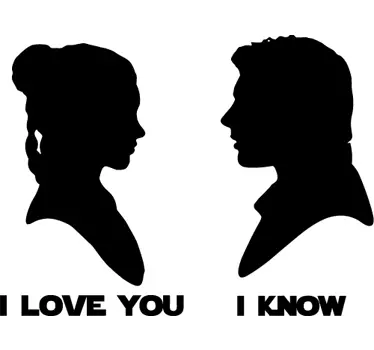 Sticker amour Leia et Han Solo - TenStickers