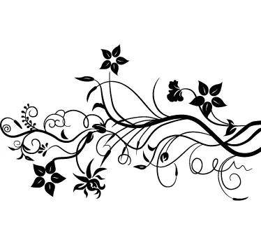 Sticker lierre fleuri - TenStickers