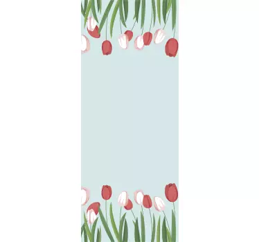 Sticker fleurs champ de tulipes pour porte - TenStickers