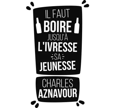 Sticker Mural Citation Charles Aznavour - TenStickers