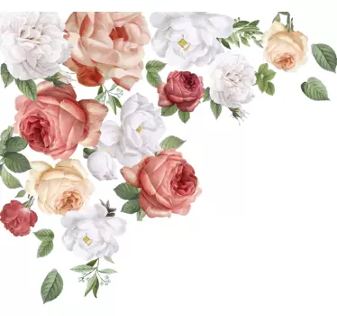 Sticker Mural coin de pivoines - TenStickers