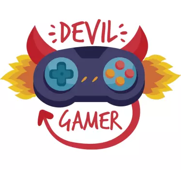 Sticker Mural Devil Gamer - TenStickers