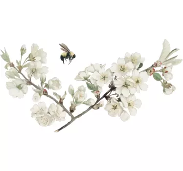 Sticker fleurs blanches - TenStickers