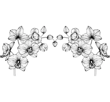 Sticker Mural Fleurs blanches ornementales - TenStickers