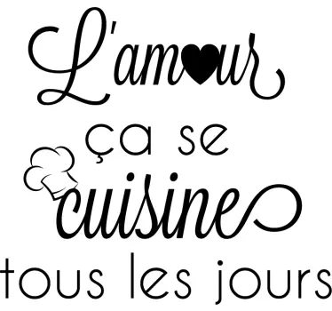 Sticker salle à manger "L'amour ça se cuisine" - TenStickers