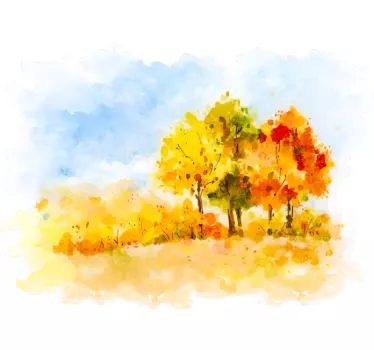 Sticker mural nature paysage d'automne - TenStickers