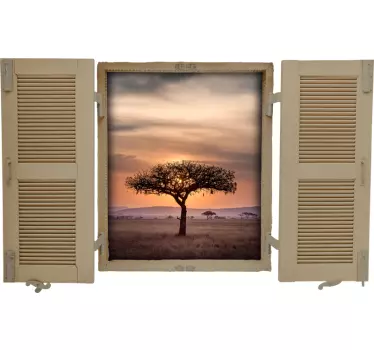 Sticker mural nature paysage savane - TenStickers