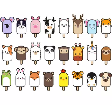 Stickers Animaux Set d'animaux en glaces - TenStickers