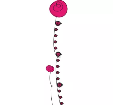 Sticker mètre hauteur fleurs - TenStickers