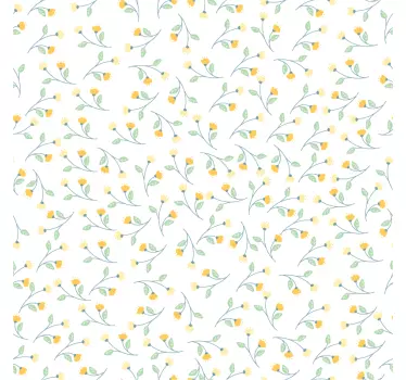 Sticker fleur meuble couleur jaune - TenStickers