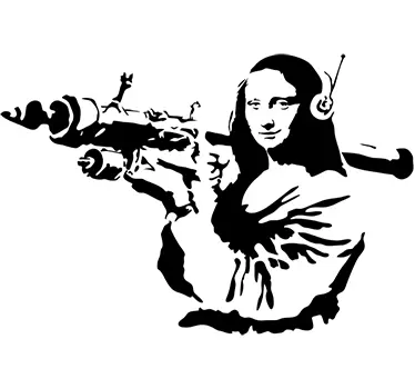 Sticker Mona lisa Banksy - TenStickers