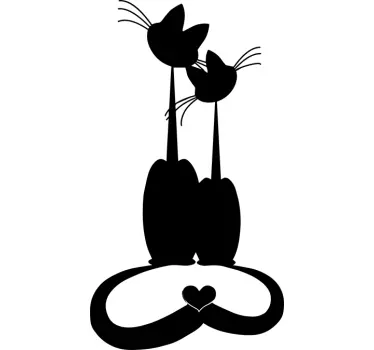 sticker monochrome chats amoureux - TenStickers
