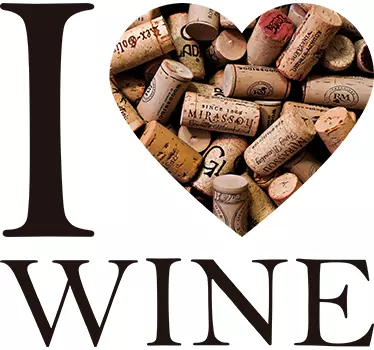 Sticker mural I love wine - TenStickers